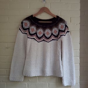 Womens The Limited Handknit Sweater Size Medium 2003 Ski Nordic Style